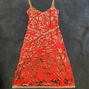Vintge Y2K Betsy Johnson dress maroon with brown velvet